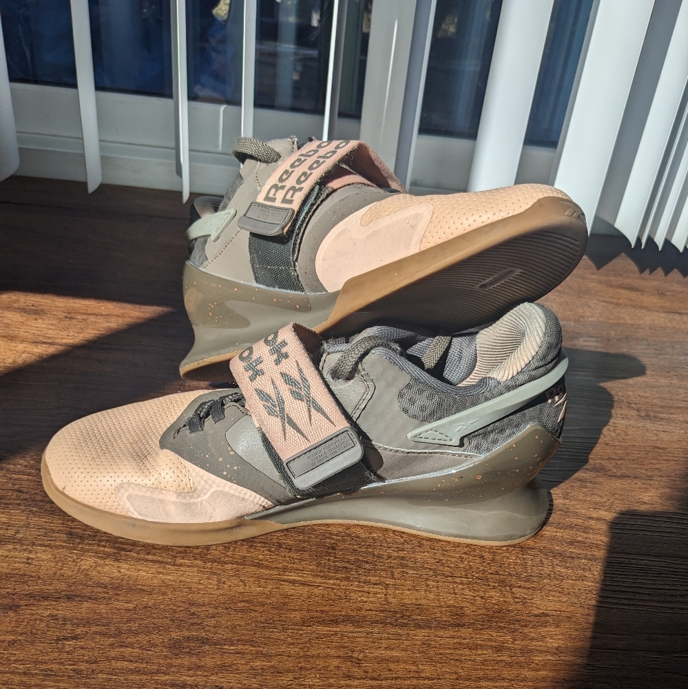 Reebok Legacy Lifter Aura Orange Grey Weightlifting Shoe Womens 7.5
